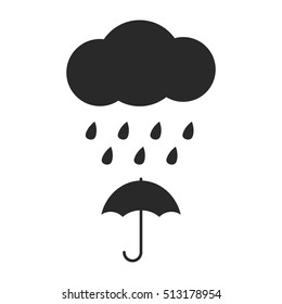 Umbrella, cloud, icons. Vector illustration