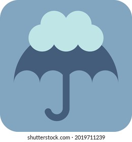 Umbrella with cloud, illustration, vector on a white background.