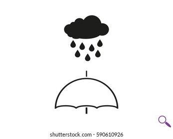 umbrella, cloud, rain icon, vector illustration eps10