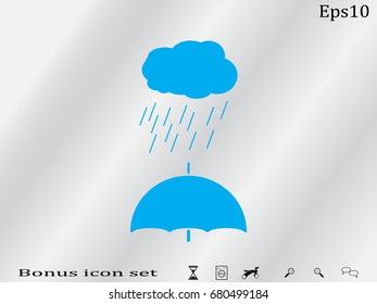 umbrella, cloud, rain, icon, vector illustration eps10