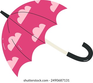 Umbrella With Clouds Pattern Vector Illustration