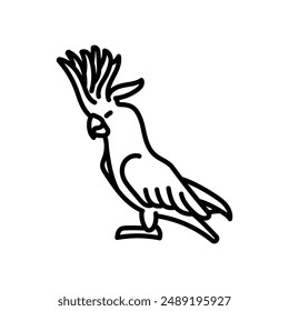 Umbrella Cockatoo Outline Icon, Vector illustration