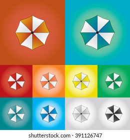 Umbrella color and gradient vector