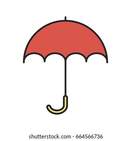 Umbrella color icon. Opened rain umbrella. Isolated vector illustration