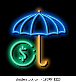 Umbrella with Color Sectors neon light sign vector. Glowing bright icon Umbrella with Color Sectors sign. transparent symbol illustration