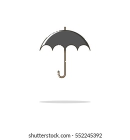 Umbrella color thin line icon on white background. Mbe minimalism style