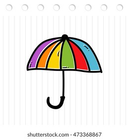 Umbrella colored doodle