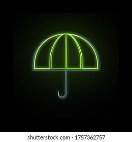 Umbrella colored hand drawn neon icon. Simple thin line, outline vector of autumn icons for ui and ux, website or mobile application