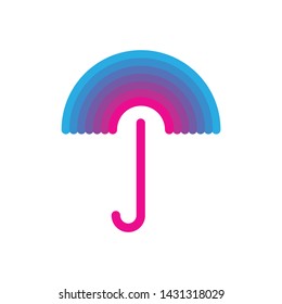 Umbrella colored icon. Vector umbrella icon on white background