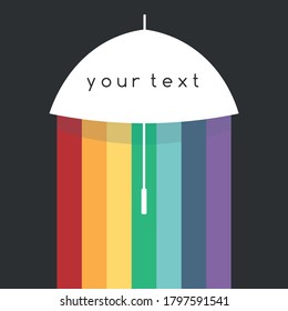 Umbrella colorful illustration. Rainbow concept