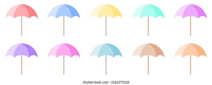 umbrella colorful set. vector illustration