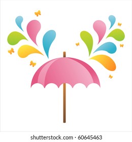 umbrella with colorful splash