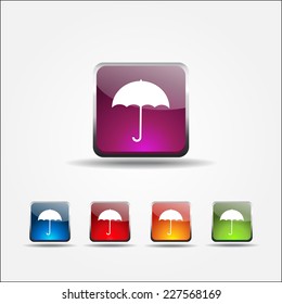 Umbrella Colorful Vector Icon Design