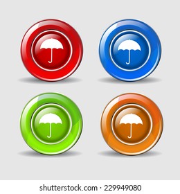 Umbrella Colorful Vector Icon Design