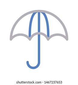 umbrella colour line vector icon