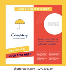 Umbrella  Company Brochure Template. Vector Busienss Template