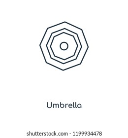 Umbrella concept line icon. Linear Umbrella concept outline symbol design. This simple element illustration can be used for web and mobile UI/UX.
