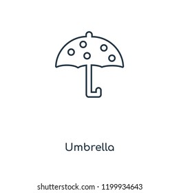Umbrella concept line icon. Linear Umbrella concept outline symbol design. This simple element illustration can be used for web and mobile UI/UX.