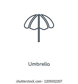 Umbrella concept line icon. Linear Umbrella concept outline symbol design. This simple element illustration can be used for web and mobile UI/UX.