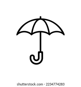 umbrella concept line vector or umbrella icon line vector isolated. Umbrella icon design in line art style. Suitable for applications or website menus. Or for use related content related to umbrellas 