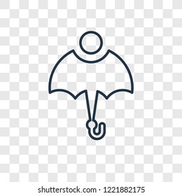 Umbrella concept vector linear icon isolated on transparent background, Umbrella concept transparency concept in outline style