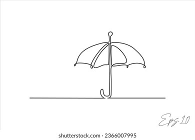  umbrella continuous line vector illustration
