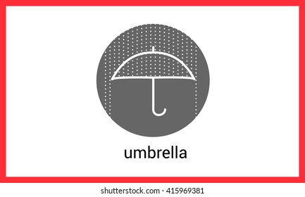 Umbrella contour outline vector icon. Rain protection linear pictogram