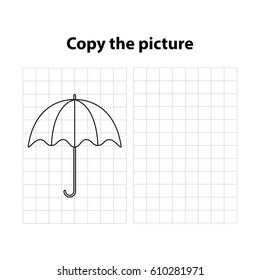 umbrella copy the picture, game for children (kids)