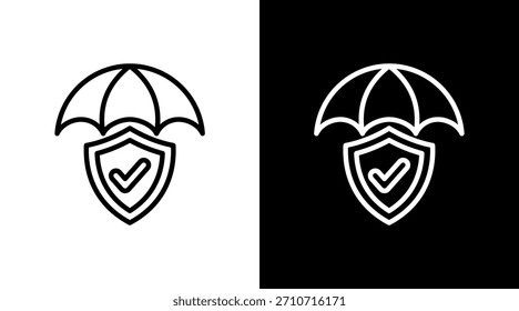 Cobertura de paraguas con diseño de conjunto de iconos