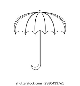 Umbrella - cozy autumn thing. Cute vector illustration made in black colors on white background