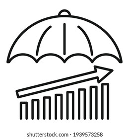 Schirmkrisensymbol. Umriss-Schirmkrise, Vektorsymbol für Webdesign einzeln auf weißem Hintergrund