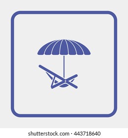 Umbrella with deck chair.