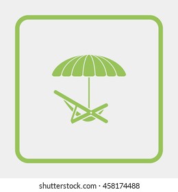 Umbrella with deck chair.