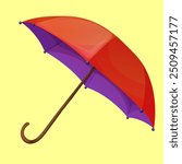 Umbrella design for autumn.Open umbrella. Red umbrella vector illustration