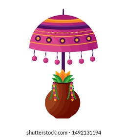 Umbrella design, Onam festival celebration culture traditional india and holiday theme Vector illustration