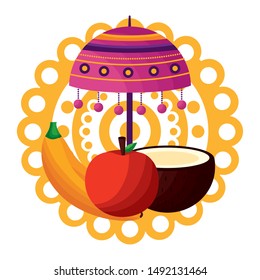 Umbrella design, Onam festival celebration culture traditional india and holiday theme Vector illustration