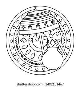 Umbrella design, Onam festival celebration culture traditional india and holiday theme Vector illustration