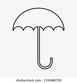 
umbrella design with outline style. umbrella icon