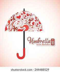 Umbrella design over beige background, vector illustration.
