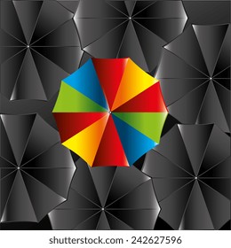 Umbrella design over black background, vector illustration.