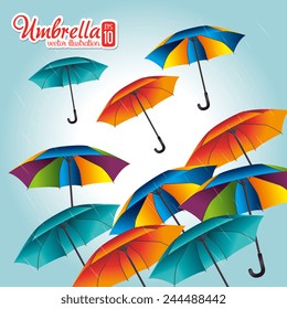 Umbrella design over blue background vector illustration
