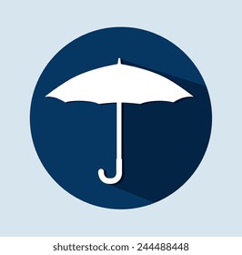 Umbrella design over blue background, vector illustration.