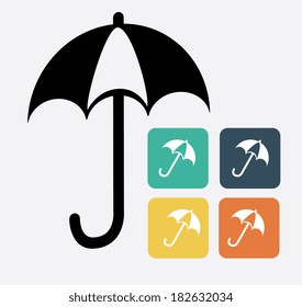 Umbrella design over gray background, vector illustration