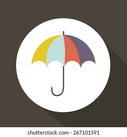 Umbrella design over grey background, vector illustration