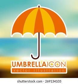 umbrella  design over landscape background, vector illustration