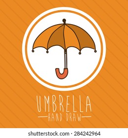 Umbrella design over orange background, vector illustration