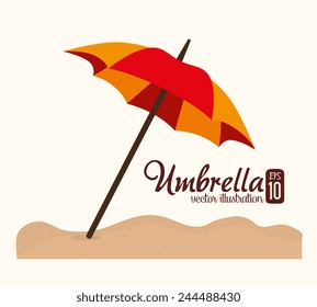 Umbrella design over white background, vector illustration.