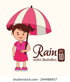Umbrella design over white background, vector illustration.