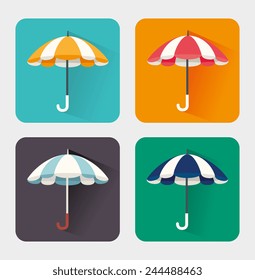 Umbrella design over white background, vector illustration.