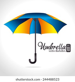 Umbrella design over white background, vector illustration.